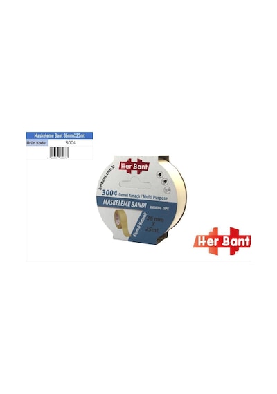 Her Bant Krepe Maskeleme Bantı 36 Mmx25 Mt 3004