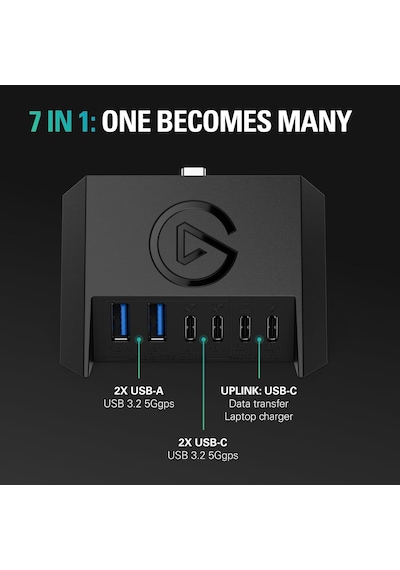 Elgato Usb Hub Stream Deck + Için, 2 Usb-c Bağlantı Noktası/2 U