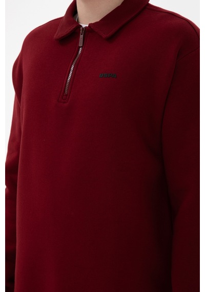 U.S. Polo Assn. Erkek Bordo Basic Sweatshirt 50298265-VR014