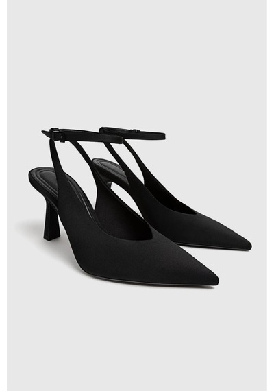 Duxal Shoes Arkası Açık Topuklu Ayakkabı Siyah