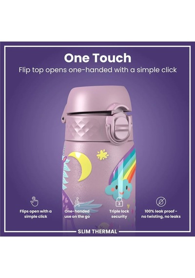 İnce Su Termosu - Unicorn - 500 Ml - Sızdırmaz Çok Renkli
