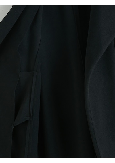 Lcw Everyday Siyah Kuşaklı Kadın Kaşe Kaban