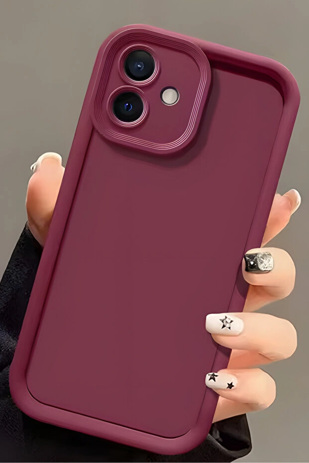 Fibaks Galaxy A06 Uyumlu Kılıf Kamera Korumalı Yumuşak Dokulu Darbe Emici Bordo Silikon Kapak