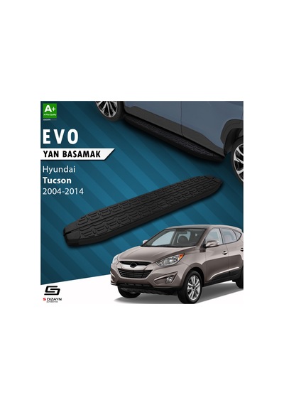 S-dizayn Hyundai Tucson 2 Evo Siyah Yan Basamak 173 Cm 2004-2014