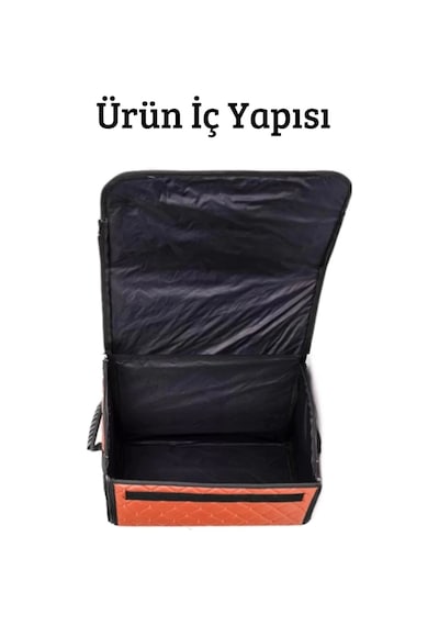 Oto Bagaj Organizeri Kapitone Deri Çanta Taba Renk