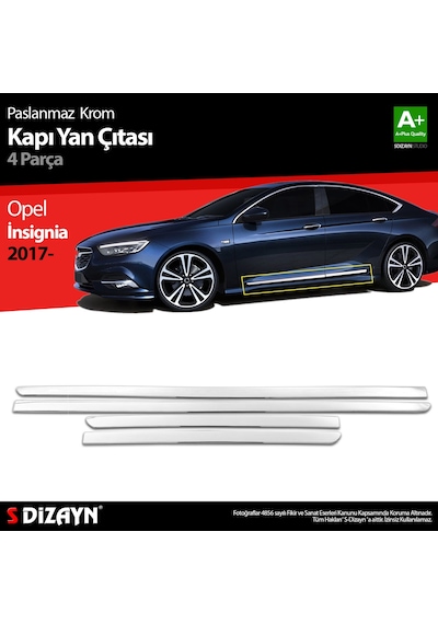 S-dizayn Opel İnsignia Krom Kapı Yan Çıtası 4 Prç 2017-2022