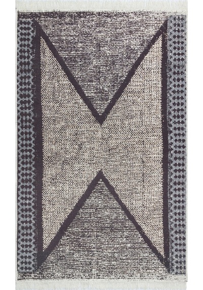 Eko Halı Arya Ar 02 Grey Yıkanabilir Çift Taraflı Modern Desenli Dokuma Kilim - 80x150