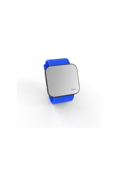 Cool Watch Saat - Siyah Led Kasa - Mavi Kayış Unisex Pembe