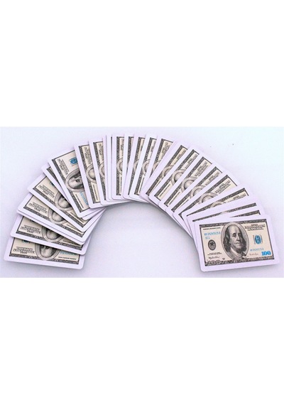 100 Dolar Desenli Oyun İskambil Kağıdı Deste Benjamin Franklin