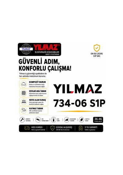Ylz 734 06 S1p Kp Kv Gri Süet İş Ayakkabısı