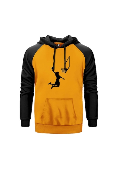 Basketball Smack Silhouette Sarı Renk Reglan Kol Sweatshirt Sarı