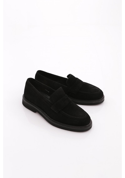 Dgn 1234 Erkek Loafer Ayakkabi Siyah Süet