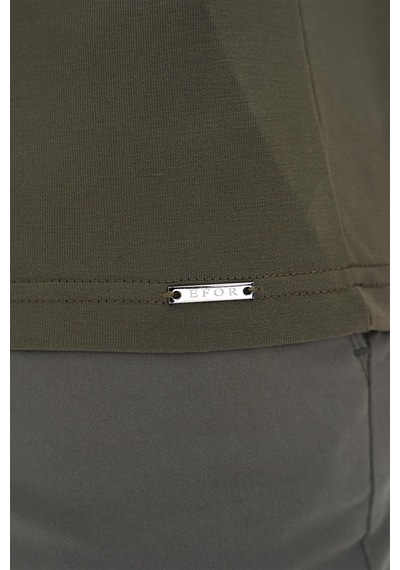 Efor Comfort Fit Polo Yaka Modal Karışım Kısa Kol Casual Haki Tişört Ts 903 Haki