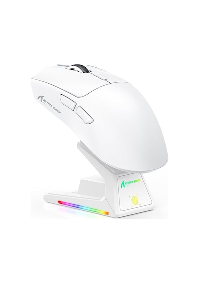 X1 Kablosuz Gaming Mouse Dokunmatik Rgb Şarj Standlı, 53g Süper Hafif Fare, Pixart Paw3395pro Sensör, 40000 Dpı, Bt/2.4g/kablolu Üçlü Mod, Windows/xbox/ps/mac Uyumlu Beyaz