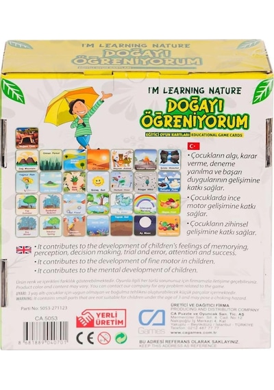 Mey İthalat Caegt-5053 Doğayı Öğreniyorum Eğitici Oyun Kartları -