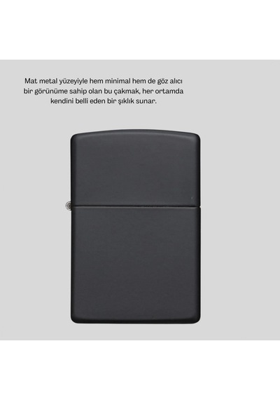 Metal Gövdeli Mat Tasarım Çakmak Ergonomik Tutma Özellikli Şık Aksesuar