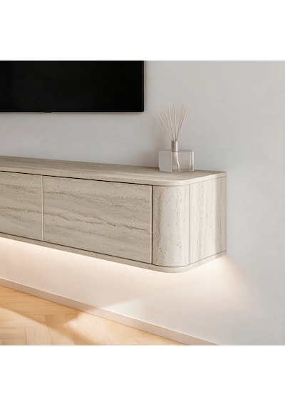 İnarch Dizayn Yoyo Led Işıklı Duvara Monte Tv Sehpası - 3 Kapaklı Modern Tv Konsolu Traverten İnarch Dizayn Yoyo Led Işıklı Duvara Monte Tv Sehpası - 3 Kapaklı Modern Tv Konsolu Traverten