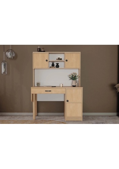 Misea Kitaplıklı Mdf Çalışma Masası Çok Renkli
