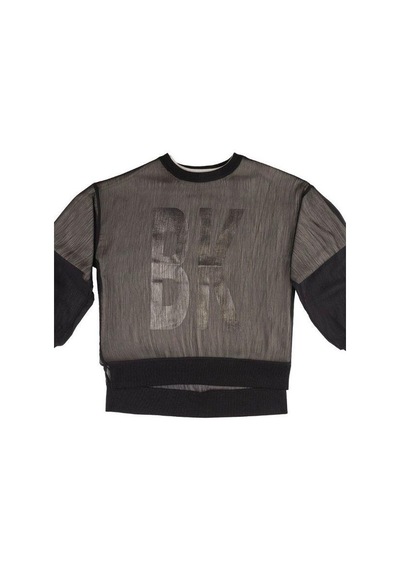 Kız Çocuk Tül Detaylı İkili Sweatshirt-14199 Siyah