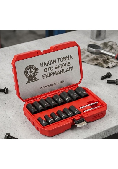 - Arm - 1/2 Darbeli Twist Lokma Seti Hasarlı Civata Somun Sökme 16 Parça