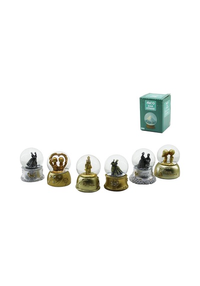 Küçük Boy - 6.5cm Pilli - Işıklı Kar Küresi Cam Eskitme İnsan Figürlü - Desen Mix Renkli Herhangi Bir Tanesi Gönderilir