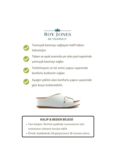 Roy Jones Kadın Beyaz Kısa Topuk Günlük Ev Terlik 1816 Beyaz