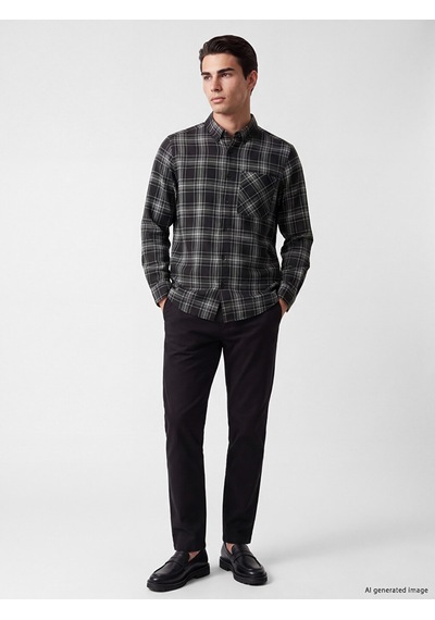 Lcw Eco Siyah Regular Fit Erkek Gömlek Ceket