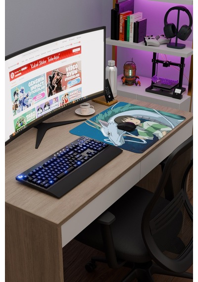 Spirited Away Kaymaz Dikişli Kauçuk Oyuncu Mousepad V3 - 48x40 Xl Gaming Mouse Pad Fare Altlığı