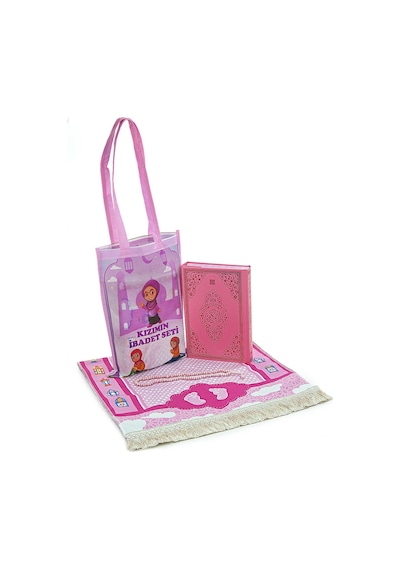 Kızımın Kuran Ve Seccade İbadet Seti Pembe