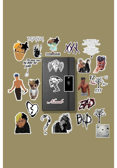 Lexroo Xxxtentacion Sticker Paketi/bullet Journal Defter Çıkartma Ajanda Laptop Etiket Çok Renkli