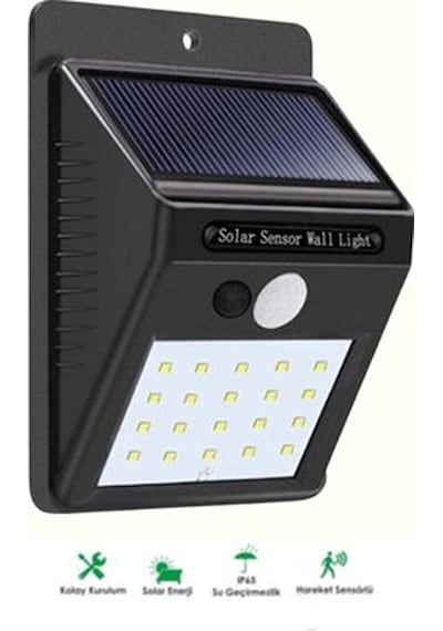 Northcity Hareket Sensörlü Solar Lamba - 120 Algılama Açısı, 3-4m Mesafe, Suya Dayanıklı Led