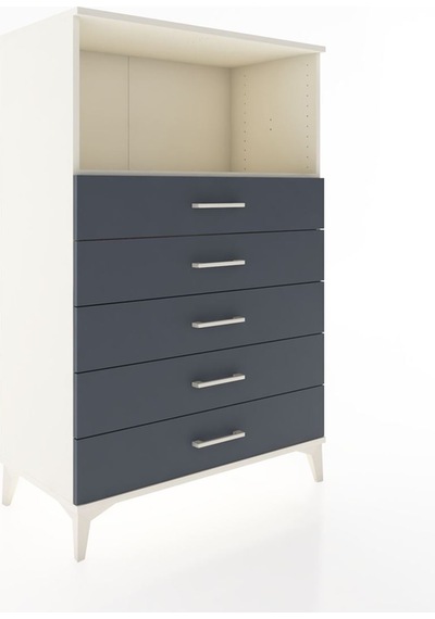 Hyperion Dolap Tek Raflı 4 Çekmeceli 88x44x134 Aytaşı-antrasit Aytaşı