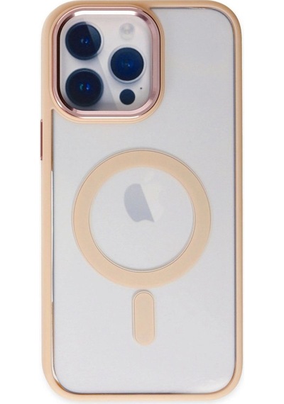 Apple İphone 14 Pro Max Kılıf Room Magneticsafe Silikon - Pudra Çok Renkli