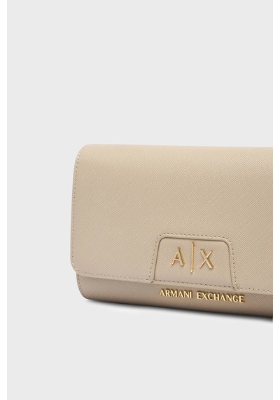 Armani Exchange Çıkarılabilir Zincir Askılı Portföy Cüzdan Kadın Cüzdan Xw000358 Af26570 U6208 Ekru
