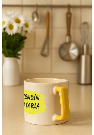 Kendin Tasarla Bardak - Kişiye Özel Bardak Satıya Sor Sarı2
