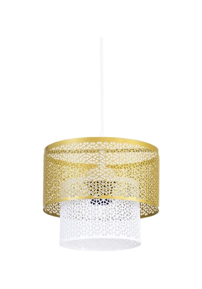 Modern Osmanlı Külliye Motif Gold Beyaz Tekli Sarkıt Avize