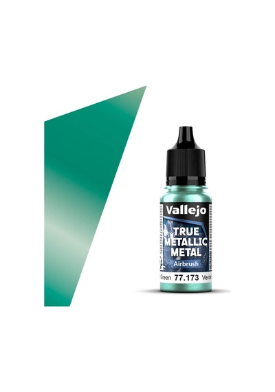 Vallejo 77173 18 Ml. Beetle Green, Airbrush, True Metallic Metal Tmm Serisi Model Boyası Renkli