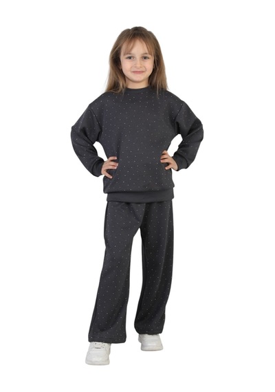 Erdem Kıds Kız Çocuk Taşlı Pijama Takımı Rahat Kalıp Günlük-casual Takım İkili Takım Füme Füme Erdem Kıds Kız Çocuk Taşlı Pijama Takımı Rahat Kalıp Günlük-casual Takım İkili Takım Füme Füme