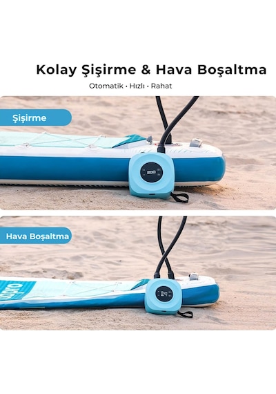 D18 Pro Kablosuz Şarjlı Sup Pompası Küçük Ve Taşınabilir Tek Şarjla 3 Sup Şişirme Led Ekranlı