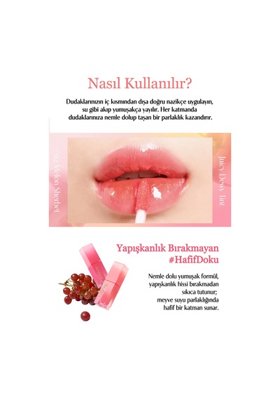 Dasique Yoğun Parlaklık Ve Canlı Renkler Sunan Kalıcı Tint Juicy Dewy Tint 01 Mood Mango 01 Mood Mango