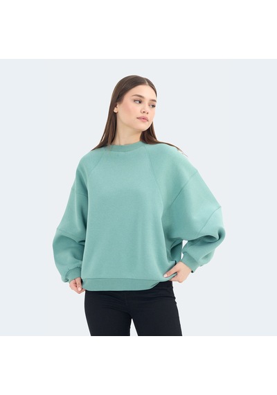 Slazenger VIA Kadın Oversıze Yeşil Sweatshirt