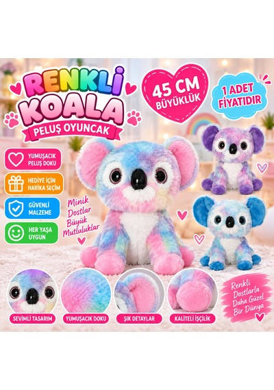 Storeşahin 63043 45 Cm Peluş Renkli Koala 1 Adet Fiyatıdır Shn0720 Çok Renkli