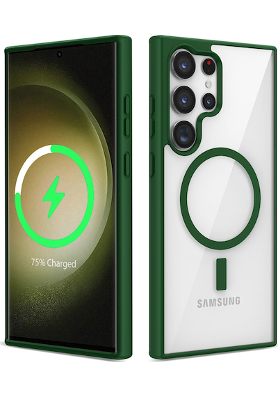 Galaxy S22 Ultra Uyumlu Magsafe Wireless Şarj Özellikli Silikon Zore Ege Kılıf-yeşil Yeşil