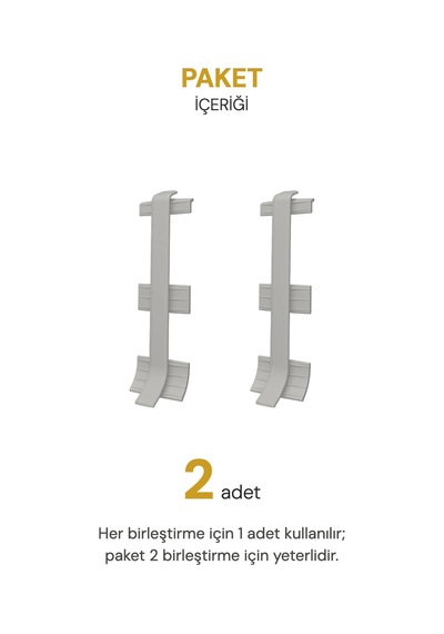 Vilo Süpürgelik Birleştirme Aparatı 2 Adet Linela 414 Gri Uyumlu