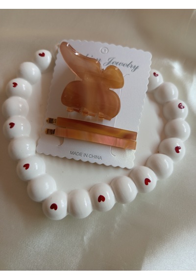 3lü Set Kemik Kıstırmalı Toka Çok Renkli