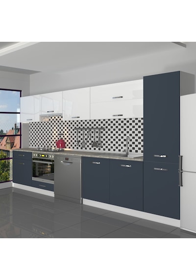 Decoraktiv Elite 325y Ankastre Fırın Modüllü Mdf Hazır Mutfak Dolabı - Tezgah Dahil - Antrasit - Beyaz Decoraktiv Elite 325y Ankastre Fırın Modüllü Mdf Hazır Mutfak Dolabı - Tezgah Dahil - Antrasit - Beyaz