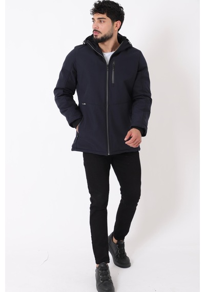 Stilkombin Uzay Kapüşonlu İçi Kürklü Softshell Kışlık Mont Pldp 3010 50454 Siyah