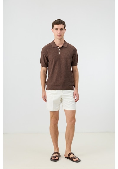 Antioch Dokulu Polo Yaka Triko Erkek T-shirt Kahverengi