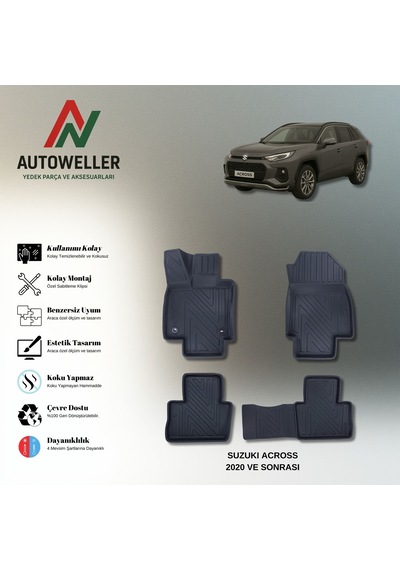 Suzuki Across 2020 Sonrası Uyumlu Havuzlu Oto Paspas