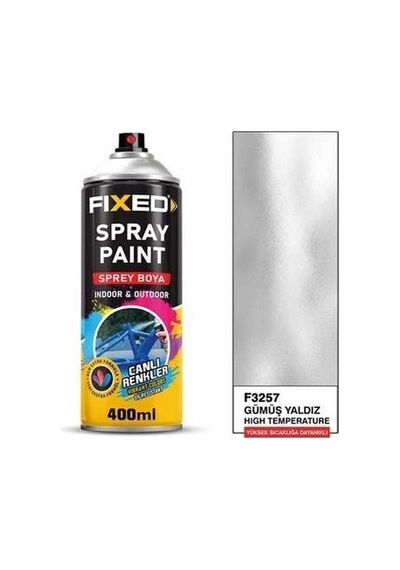 Sgs F-3257 Sprey Boya Akrilik - Gümüş Yaldız Yüksek Isıya Dayanıklı 320gr 400ml 500 C Gümüşyaldız
